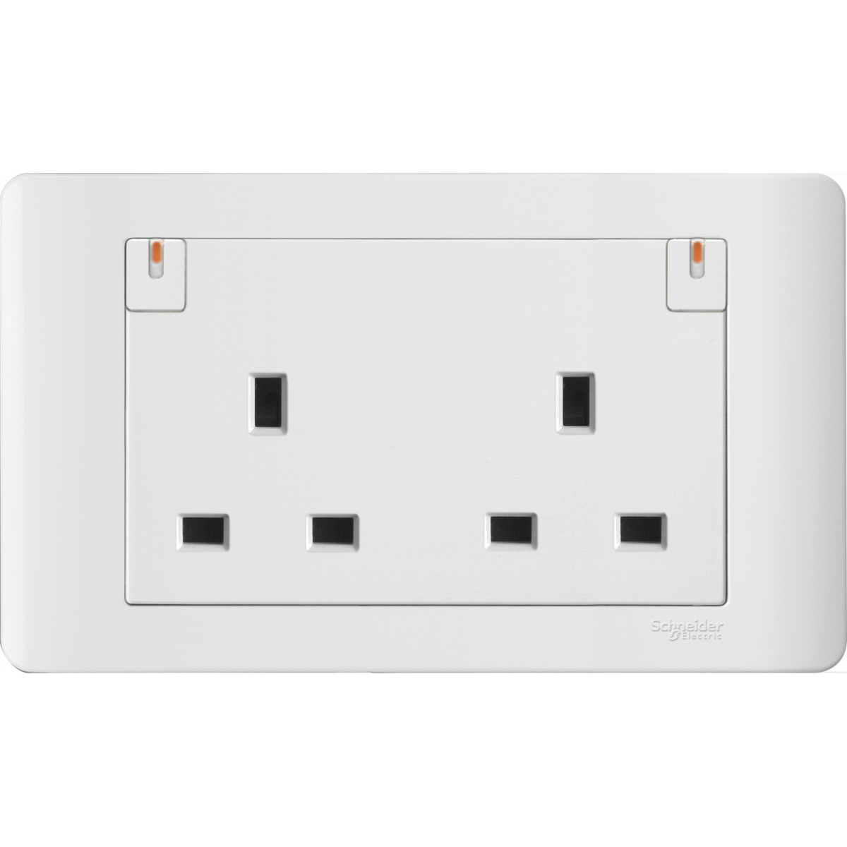 Schneider Electric Zencelo 13A 兩位連保護門有掣插座 (凝白色)